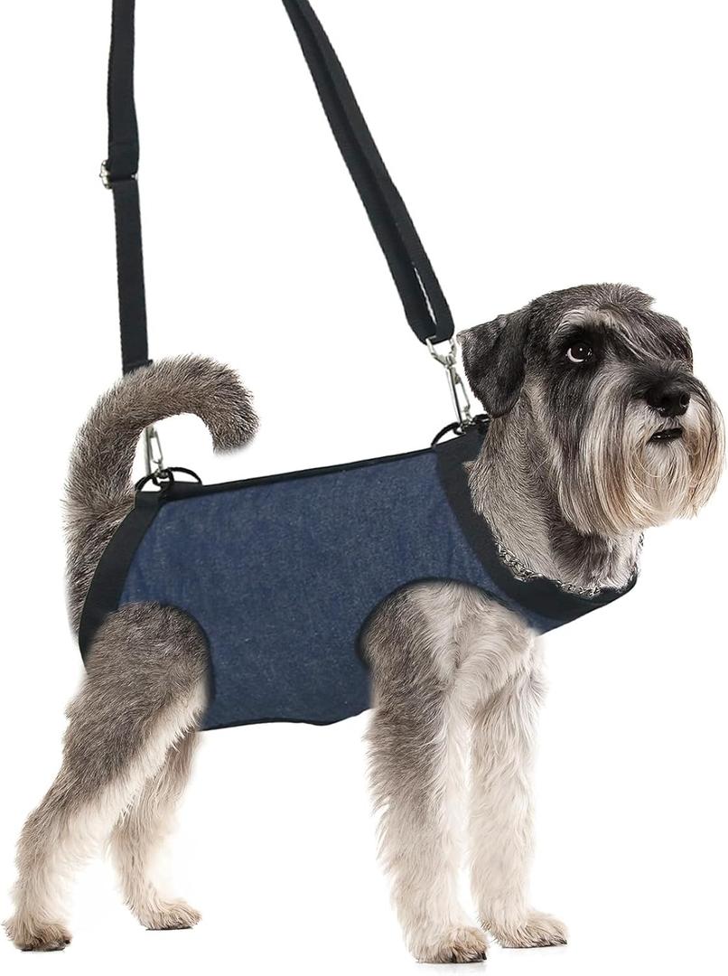 Dog Lift Harness Portable Dog Sling for Small Dogs Hind Leg Support Pet Rehabilitation Lifts Vest Adjustable Harness for Back Legs for Old, Disabled, Joint Injuries, Arthritis, Paralysis Dogs Walk Black, L