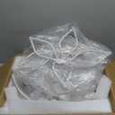 LEDIARY 20 Inch Caged Ceiling Fans with Lights, White Flush Mount Ceiling Fan with Remote&App, Low Profile Bladeless Ceiling Fan Light Fixture for Bedroom, Kitchen, Dining Room-White Gold Color (Large)