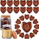 2 Set Christian Gifts Religious Wooden Heart Tokens Wooden Heart Tokens with Affirmation Glass Jar Inspirational Religious Bible Verse Pocket Hug Gifts for Church Women Mom Men Friends (Red-brown)