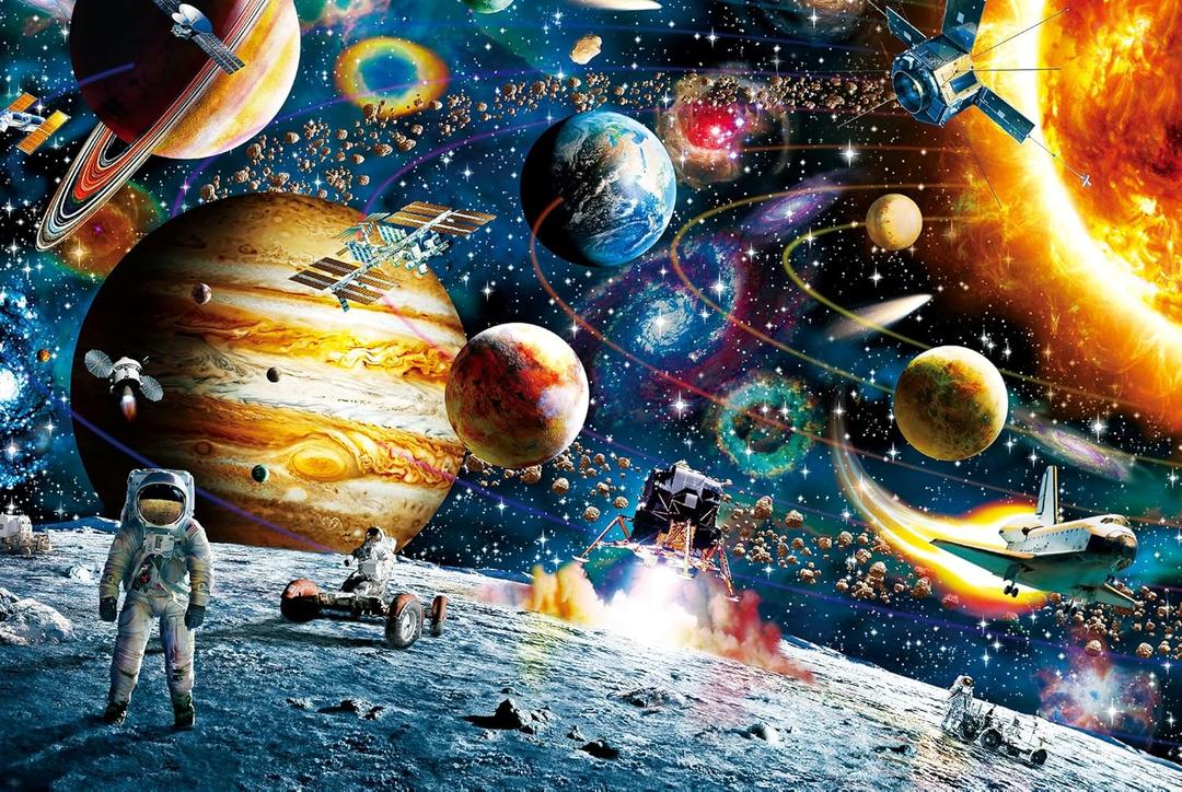 Space Travelers Jigsaw Puzzles, 1000 Piece Puzzle for Adults, Family Puzzles Game, Fun Relaxing Challenging, Impossible Puzzle, Home Wall Decor, Gift for Valentine Friends Parents Kids