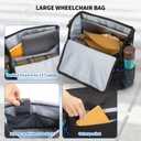 ZHCHG Wheelchair Bags, Wheelchair Backpack with Cup Holder, Wheelchair Bags to Hang on Back, Electric Wheel Chair Accessories, Large Storage Bag for Walker Rollator