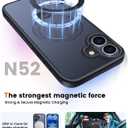 360 Rotatable Magnetic Stand for iPhone 16 Case Compatible with Magnetic 16FT Military Drop Protection, Anti-Scratch/Fingerprint Shockproof iPhone 16 Phone Case(Matte-Black)