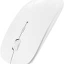SUNGI Bluetooth Mouse for Laptop/MacBook/iPad/Android PC,Rechargable Quiet Slim Wireless Mice Compatible with Windows/Linux/Tablet,White
