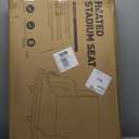 HOPERAN Dual-Sided Heated Stadium Seats for Bleachers with Back Support, 3 Levels Heating Stadium Seating for Bleachers Seat with Backrest, 5 Pockets Portable Stadium Chair for Outdoor (21", Black)