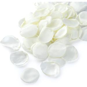 Artificial Ivory White Rose Petals 300pcs Reusable Silk Rose Petals Separated Flower Petals for Wedding Flower Girl Basket Anniversary Party Dinner Table Decoration