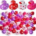 Jerify 96 Pcs 2 Inch Valentine Rubber Duckies Packs Valentine's Day Heart Small Tiny Rubber Ducks for Pool Bathtub Toys Party Favors Decorations Classroom Prizes Exchange Gifts (Romantic)