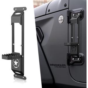 for JK JL JT Hinge Step Foldable Foot Pedal with Bottle Opener Compatible with 2007-2026 Jeep Wrangler JK JL JKU JLU Unlimited & Gladiator JT 2/4 Doors, Star Sign Door Foot Step Accessories