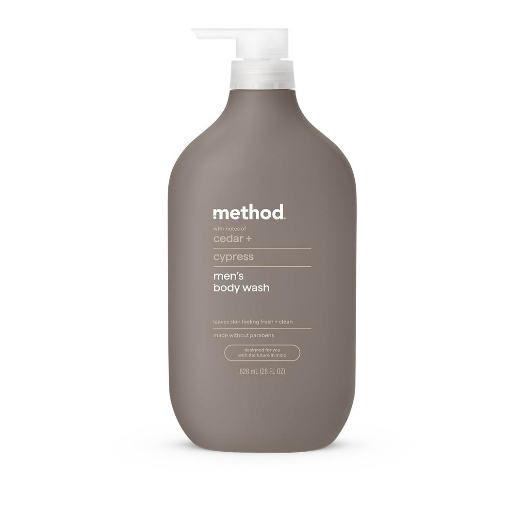 Method Men Body Wash, Cedar and Cypress, Paraben and Phthalate Free, Quick-Lathering Cleansers, Cruelty Free, 28 oz