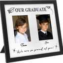 GraduatePro Then and Now Graduation Picture Frame for 2 Photos, HD Real Glass -Double 4x6 Frame, Graduation Gift for Son, Daughter, High School & College Graduate Keepsake for Parents