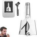 Stainless Steel Hair Trimmer for Men and Women | Manual Nose and Ear Hair Trimmer | Nose Clippers, 360 Rotating Hair Trimmers | Washable Nose Hair Remover | Silver