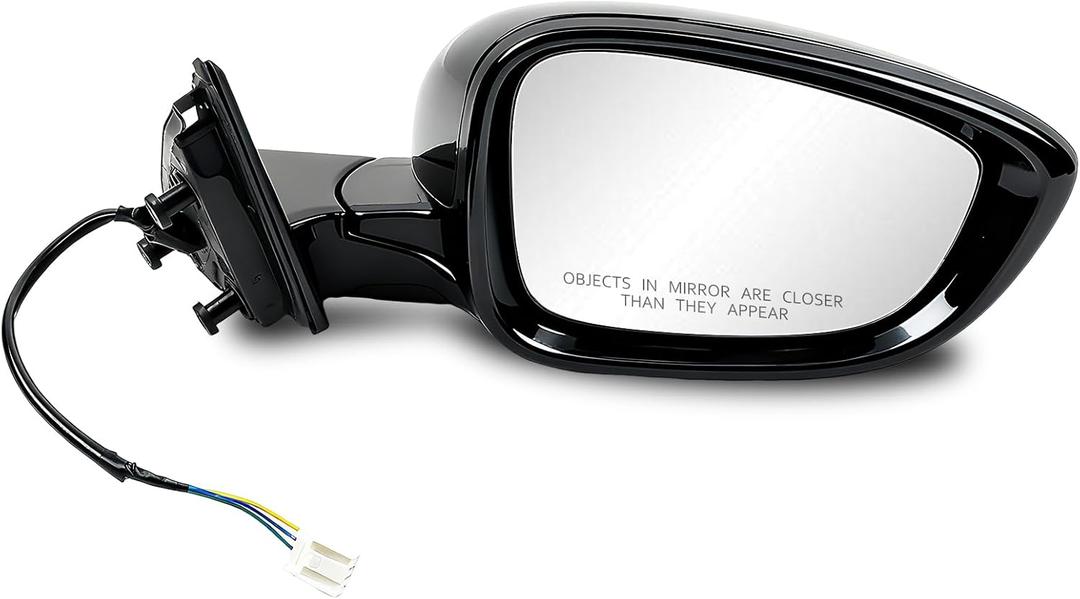 Passenger Side Mirror Assembly Compatible with Honda Accord 2023-2026 Non-heated Power Adjustable Glass Black (3Pin Right)