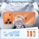 2 x Summer Series 360 Spin Stand for iPhone 17 Pro Max Case (Compatible with MagSafe) [Military Drop Protection] Magnetic Clear Shockproof Protective for 17 Pro Max Phone Case 6.9'', Cosmic Orange