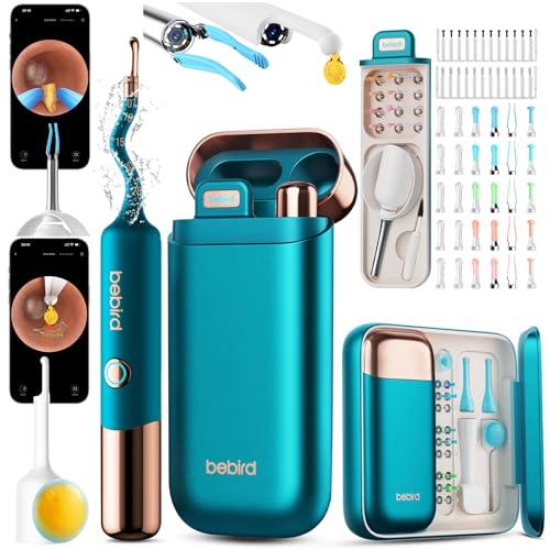 Bebird Ear Cleaner with Camera - 2K HD Wireless Otoscope with Light - 5G WiFi Real-Time Video - Visual Tweezers & Dropper - Easy to Use Flexible Ear Wax Removal Tool Kit for Family - FSA HSA Eligible