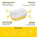 40 Pack 1.5 LB 7.2"5"1.8" Aluminum Pans with Lids Heavy Duty, 25 Ounce Aluminum Food Containers Disposable Tin Foil Pans with Lids for Baking, Meal Prep, Freezer, Heating and Takeout