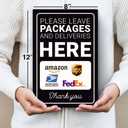 Premium Package Delivery Sign – 8x12 Sublimation Printed on Photograde Aluminum – Weatherproof, Fade-Proof, Professional Look – "Please Leave Packages Here"