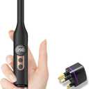 Mini Flat Iron Hair Straightener 1/3 Inch Pencil Flat Iron for Women Portable Travel Straightener and Curler 2 in 1 for Short Hair Beard and Pixie Cut with Adjustable Temp (Rose Gold)