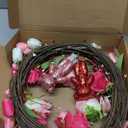 J'FLORU Valentines Day Decorations Romantic Valentines Day Gifts 22 Inch Valentine's Day Wreath with Lovely Bear Heart Roses Tulips for Valentine Party Anniversary Candlelight Dinner