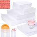 540Pcs Dish Packing Supplies for Moving, 270 Cushion Foam Wrap Pouches & Sheets 4 Sizes (16x12", 12x12", 12x7.8", 7.8x7.8") with 70 Fragile Stickers Plate Packing Sleeves for Fragile Shipping Storage