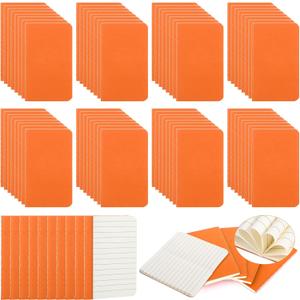 Harloon 100 Pack Mini Notebook Bulk 4 x 2.5 Inches Small Pocket Notepad Blank Lined Wallet Memos Journal Employee Appreciation Gifts for Coworker Staff Team Teacher Office School, 60 Pages(Orange)