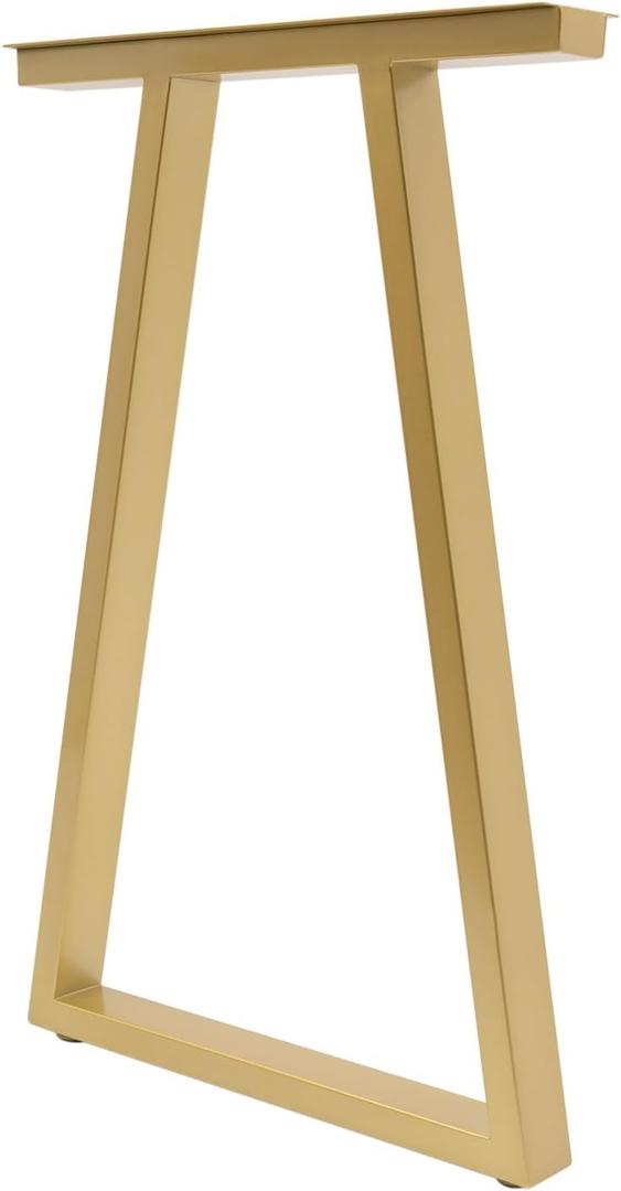 Metal Gold Table Legs 28''Inch 2Pc Trapezoid Metal Table Legs Dining Table Legs Desk Legs Bench Legs for Homes Offices Hotels Bars Without Boards