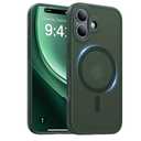Magnetic for iPhone 17 Case, [Anti-Slip] [Compatible with MagSafe] [Military Grade Drop Protection] Shockproof Protective Translucent Matte Phone Case for iPhone 17 Case, Forest Green