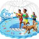 90" Splash Pad for Kids, Sprinkler & Splash Play Mat, Extra Large Inflatable Wading Pool with Thicker Material, Summer Outdoor Water Toys for Kids & Dogs