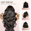 Clip in Hair Extensions for Women, Natural Chocolate Brown Extensions, 20 Inch 6PCS Hairpieces Long Wavy Soft Thick Hair Extensions Clip ins