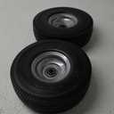 RRQ 10 Inch Solid Polyurethane Tire 4.10/3.50-4 Tire, 10" Flat Free Wheels with 5/8" Bearings, 2.2" Offset Hub for Garden Cart, Hand Truck, Lawn Cart, Mower (2 Pack)