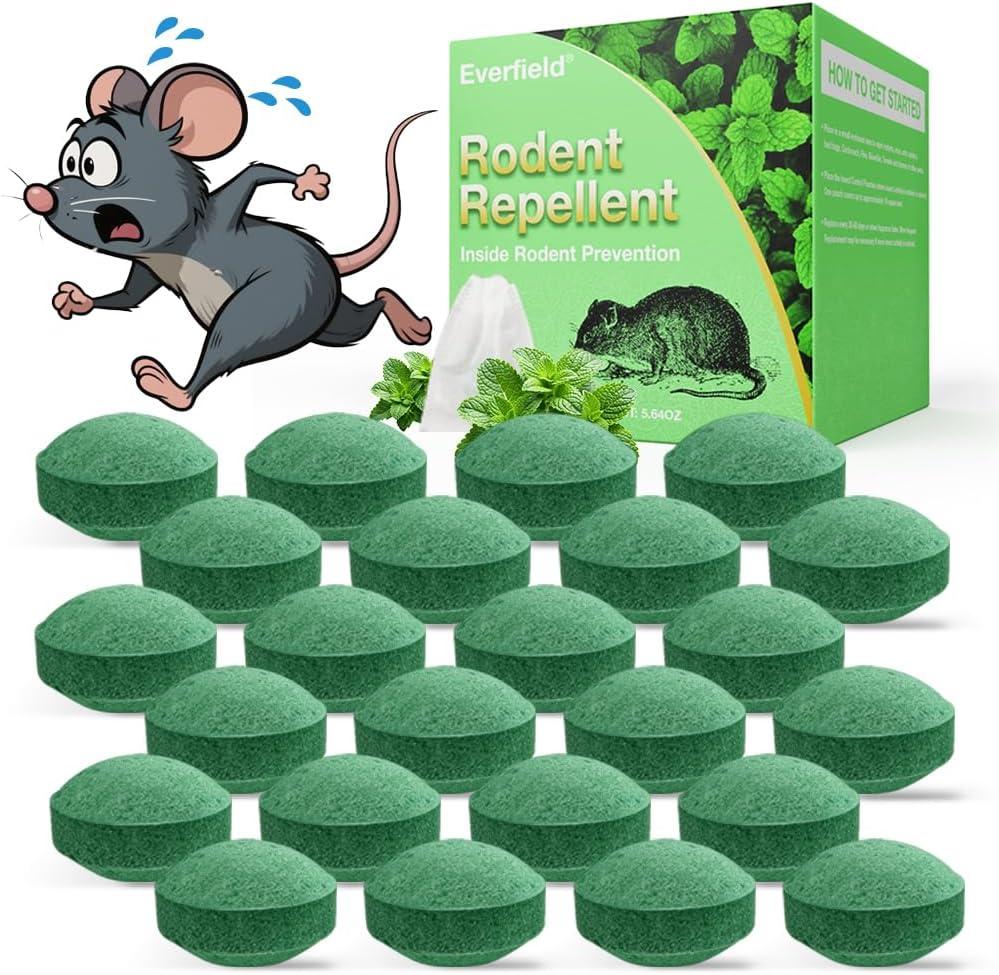 24PCS Mouse Repellent, Natural Ingredients, Safe for Kids and Pets, Peppermint Oil to Repel Mice and Rats, Ideal for Indoor Use, Rat Repellent Balls Deterrent Indoor Pest Insect Control