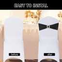 Joccun 60 PCS Spandex Chair Sashes Bows Stretch Chair Cover Band with Buckle Slider Universal Elastic Chair Ties for Wedding Banquet Party Event Decoration (Black)