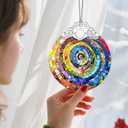 3 x Christmas Ornaments: Stained Glass Ornament, Christmas Tree Ornament, Hanging Ornaments for Home Decor & Xmas Tree Decorations Exquisite Holiday Decor, Gifts & Holiday Presents - Rainbow Spiral