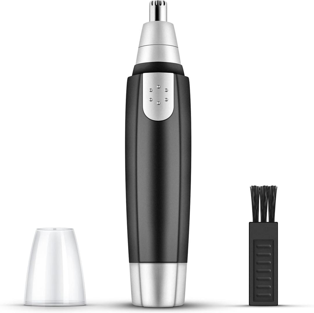 Electric Ear and Nose Hair Trimmer, Portable Painless Nose Hair Shaver for Men and Women, Battery-Operated Nose Hair Remover