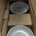 24-Piece Stoneware Reactive Glaze Dinnerware Set, Flared Plates & Bowls with Speckles & Spirals, Chip & Scratch Resistant Dishes, Dishwasher Safe, Service for 8, Gift Box, Shell Beige