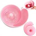 Snail-Shaped Drain Basket Automatic Vegetable and Fruit Washer, Rotating Washing Bowl with Strainer, Berry Washer Spinner Basket, Portable Fruit Cleaning Drain Tool for Home Kitchen (Pink)