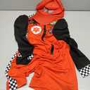 Race Car Driver Costume for Womens Racing Driver Jumpsuit Shorts Long Sleeve with Grid Flag Set Halloween Outfits (Small, Red)