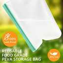 Pack of 2, LeMuna 12 Pack Reusable Food Storage Bags with Baggy Rack (4 Gallon Freezer Bags, 4 Reusable Sandwich Bag, 4 Reusable Snack Bags), Food Grade Reusable Freezer Bags BPA Free, PEVA Leakproof