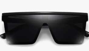 Dollger Square Oversized Sunglasses for Women Men Fashion Flat Top Big Black Frame Shades