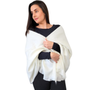 LATITUDE ZERO Ultra-Soft Alpaca Wool Blend Shawl, White Wedding Pashmina