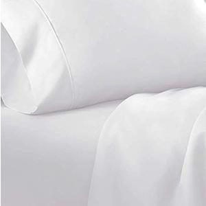 Danjor Linens Twin Bunk Bed Sheets w/ 2 Pillowcases, Lightweight Brushed Microfiber Deep Pockets, 4 Piece Fitted Bedding Sets, White