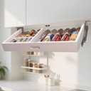 Pull Down Under Cabinet Spice Rack, Kitchen Storage Organizer, Counter Space Shelf (Spice rack)