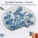 3 x Acrylic Suncatcher Window Hanging 7.4 Inch, Double-Sided Light Catcher Ornament for Window Home Garden Decor, Colorful Acrylic Hanging Decoration Gift (Myosotis)
