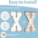 4FT Marquee Light Up Letters X,Party Decoration Large Marquee Light Up Letters with Weighted Water Bag,Pre-cut Foam Board Set Can Be Used for Birthdays,Weddings,Baby Anniversaries
