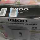 Igloo Portable Ice Maker with Scoop - Countertop Ice Maker with LED Control Panel & 1.5 Qt Water Tank - Ice Maker Produces 26 Lbs. of Ice in 24 Hours with 9 Large or Small Cubes in 7 Minutes- White