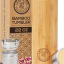 LeafLife Premium Bamboo Tea Bottle for Loose Tea - Tea Infuser Bottle - Tea Gifts - Insulated Water Bottle/Coffee Tumbler/Tea - Tea Gift Set, Tea Accessories - Tea Tumbler 22oz