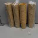 Lamosi 200 Pack 10 oz Kraft Paper Cups, Brown Disposable Paper Coffee Cups, Unbleached Cups for Hot/Cold Beverage Party Home Office