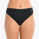 COCOPEAR Full Coverage Bikini Bottoms for Women Mid Rise Bathing Suit Bottoms for Women Ruched Tummy Control Swim Bottoms XL Black