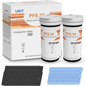 20 Pack 5 in 1 Lipid Test Strips for URIT PSF-30 Cholesterol Tester Meter, 20 Official Test Strips for Home Use