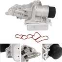 GELUOXI Engine Oil Filter Housing W/Oil Cooler Replacement for Mercedes W203 W211 C230 W216 W209 W211 A2721800510 2721800510