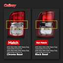 Chrome Bezel Halogen Tail Lights Compatible With 2019-2024 RAM 2500, Non-LED Models Direct Fit Rear Brake Lamp Chrome Bezel, 55112989AE CH2800221(Left Driver Side)