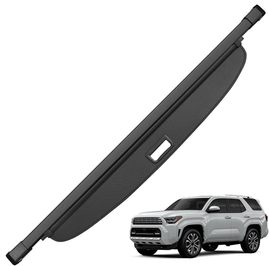Trunk Cargo Cover for Toyota 4Runner 2025 2026, with Carbon Fiber Texture Ends, Anti - Peeping Retractable Security Shade for Privacy, 4Runner Accessories